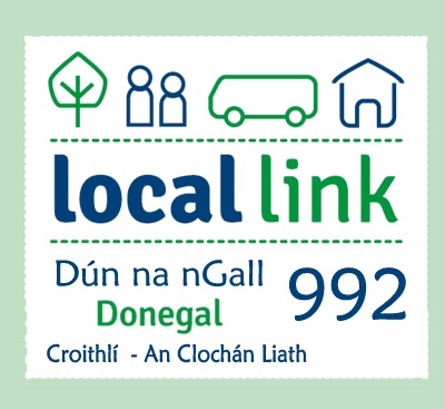 Seirbhís Locallink 992 ar fáil ó Croithlí  go dtí An Clochán Liath tríd Aerfort Dhún na nGall agus ar ais  - click for Timetable
